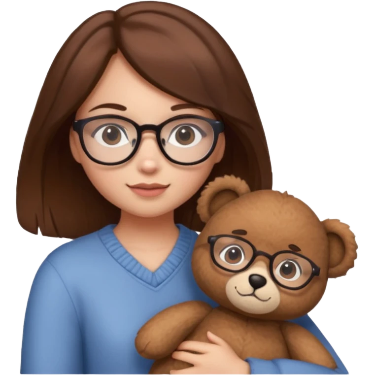 speticals girl with bear  emoji