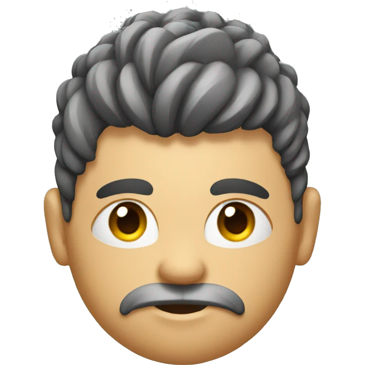 Muscular human body with hairs on head emoji