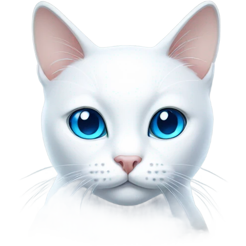 White cat with blue eyes sitting emoji