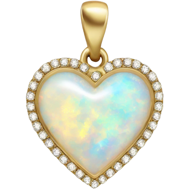 Gold heart with opal rhinestones  emoji
