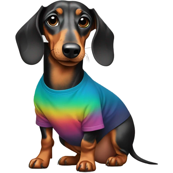 Dachshund dapple with tshirt emoji