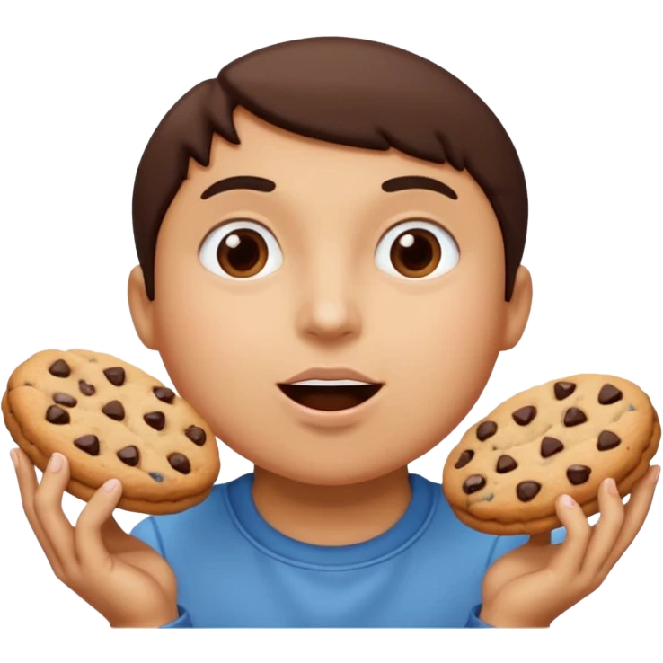 someone eating a lot of cookies  emoji