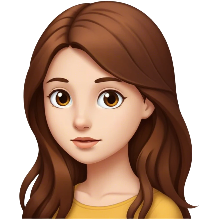 Girl with long brown hair emoji