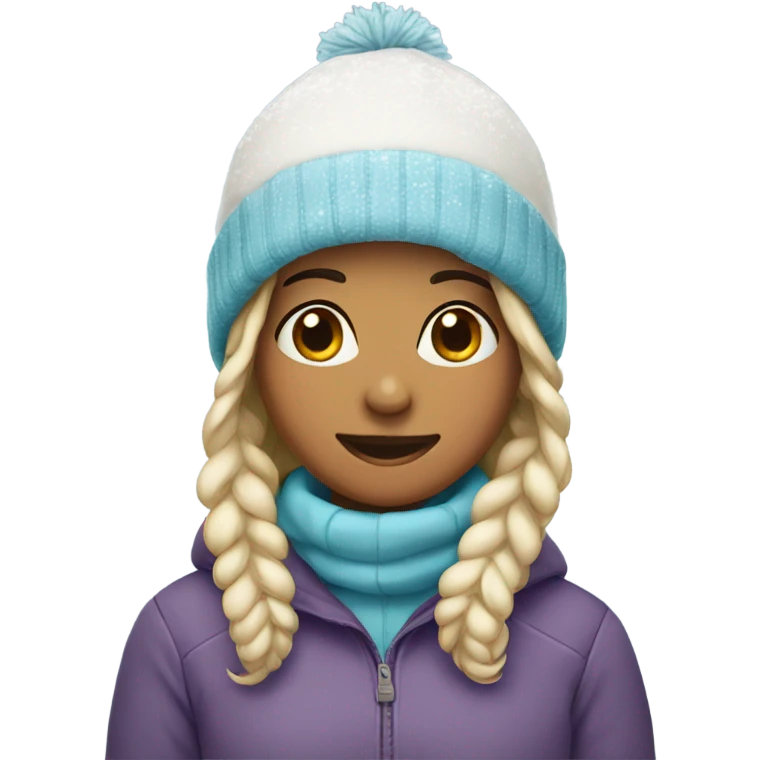 a girl with a snowy beanie emoji