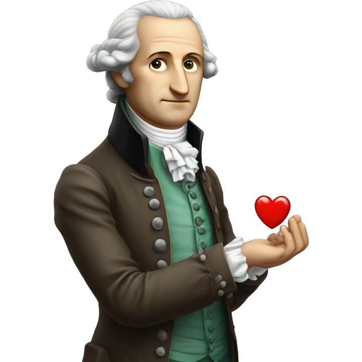 Goethe holds the heart in his hand emoji