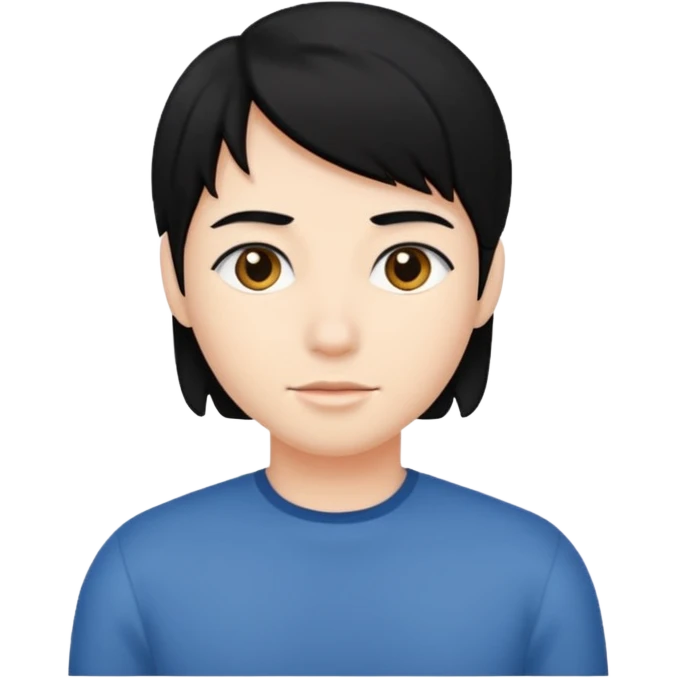 with black hair emoji