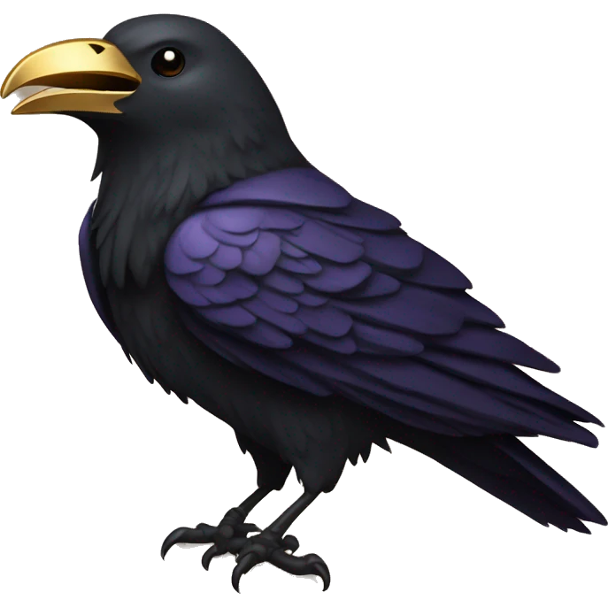 raven with a gold fiammard dagger in his mouth emoji