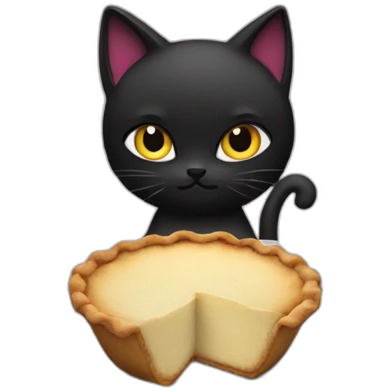 Ninja cat black cut pie emoji