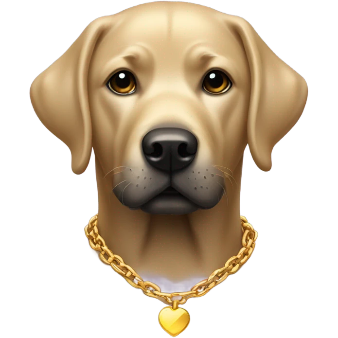 Black lab  with a gold chain  emoji
