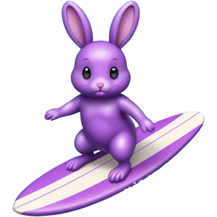 glitter purple cian bunny surf emoji