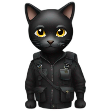 A small black cat as a bank robber. emoji