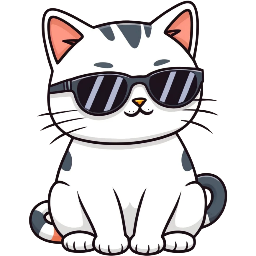 Cat with sunglasses emoji