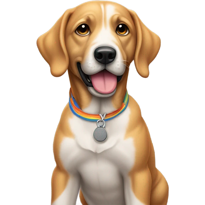 Perro con tenis en un arcoíris  emoji