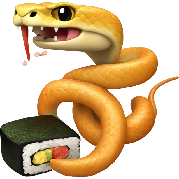 snake eating sushi emoji