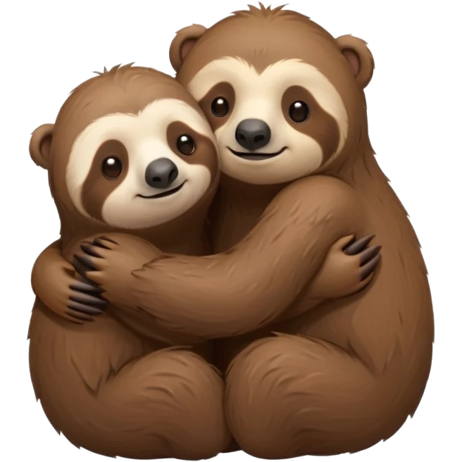 a sloth and a bear hugging emoji