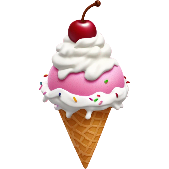 Pink ice cream sundae  emoji