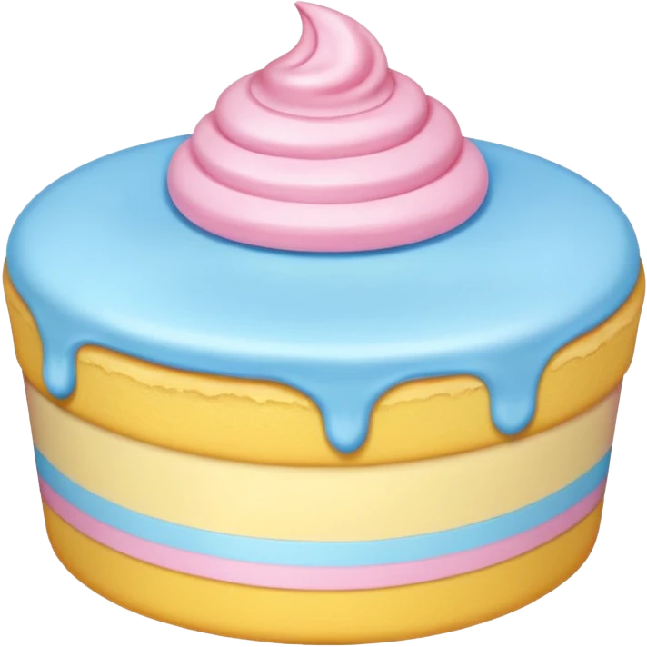 pastel dessert, mix of blue, pink, and yellow colors emoji