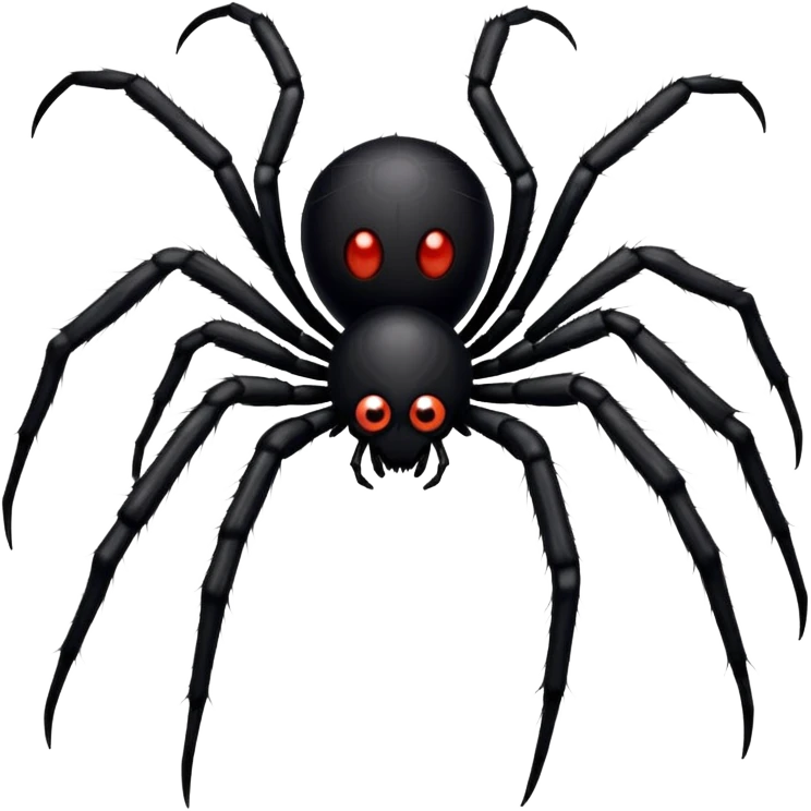 creepy black spider with eight legs emoji