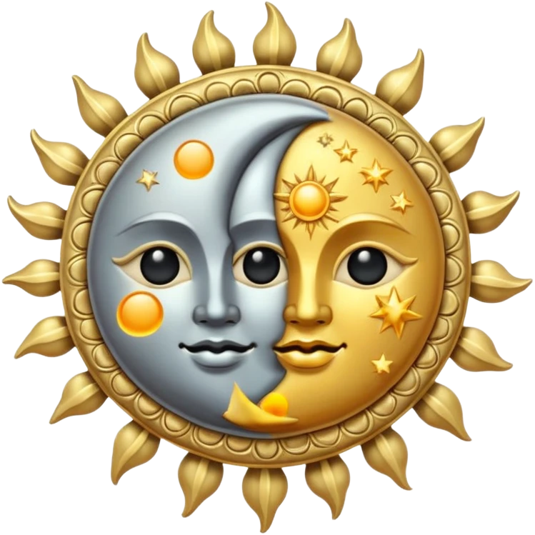 Vintage Sun and Moon emoji
