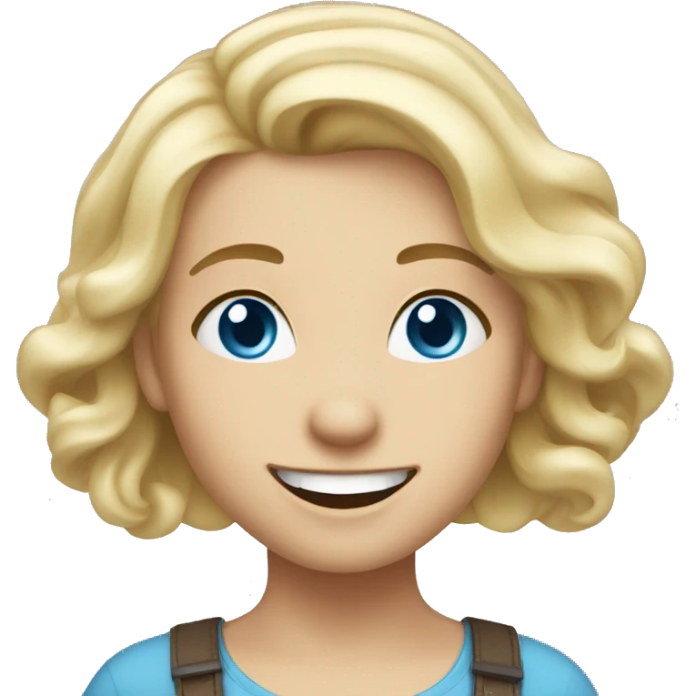 blonde blue eyed girl excited emoji