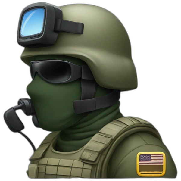 military in balaclava talking phone emoji