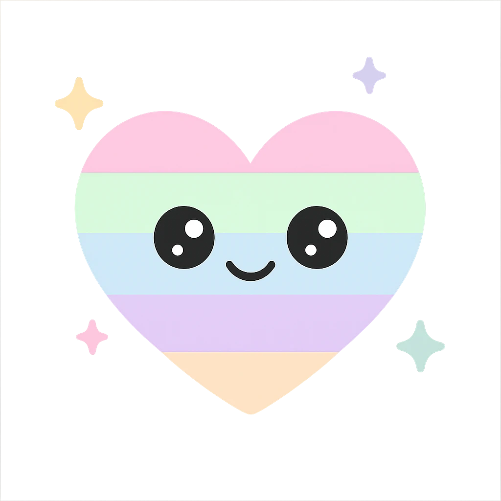 rainbow heart with sparkles emoji