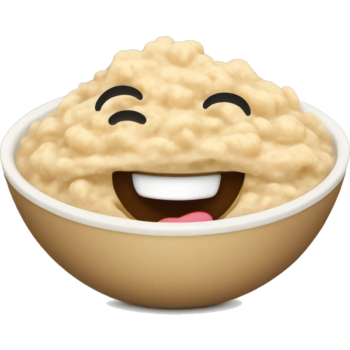 Smiling oatmeal porridg bowl emoji