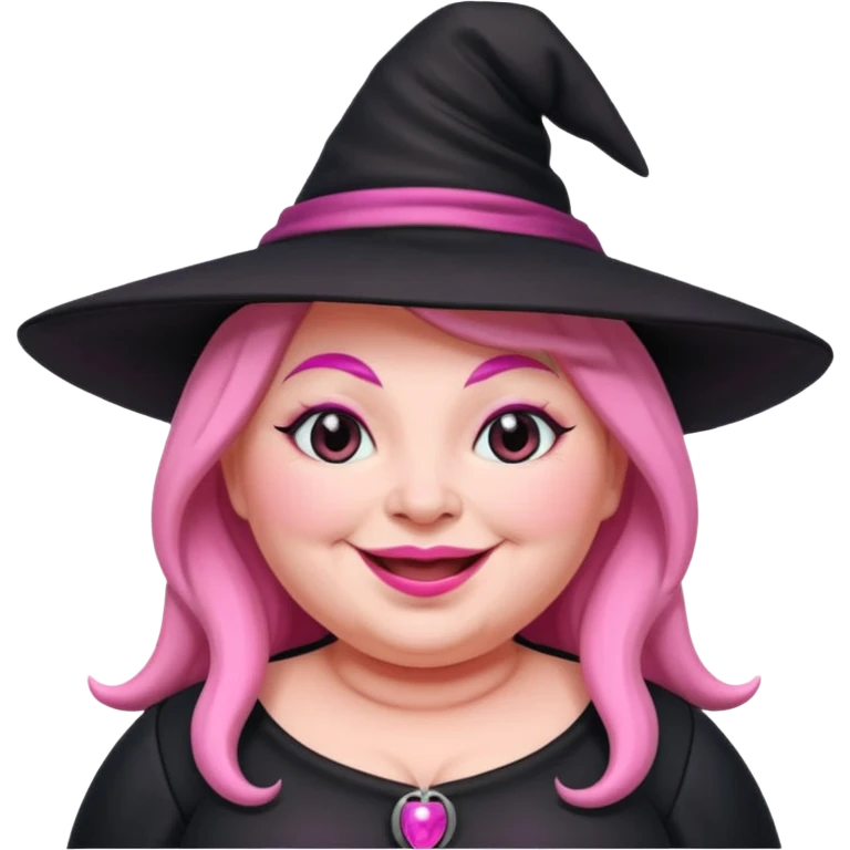 plump witch with pink skin. emoji