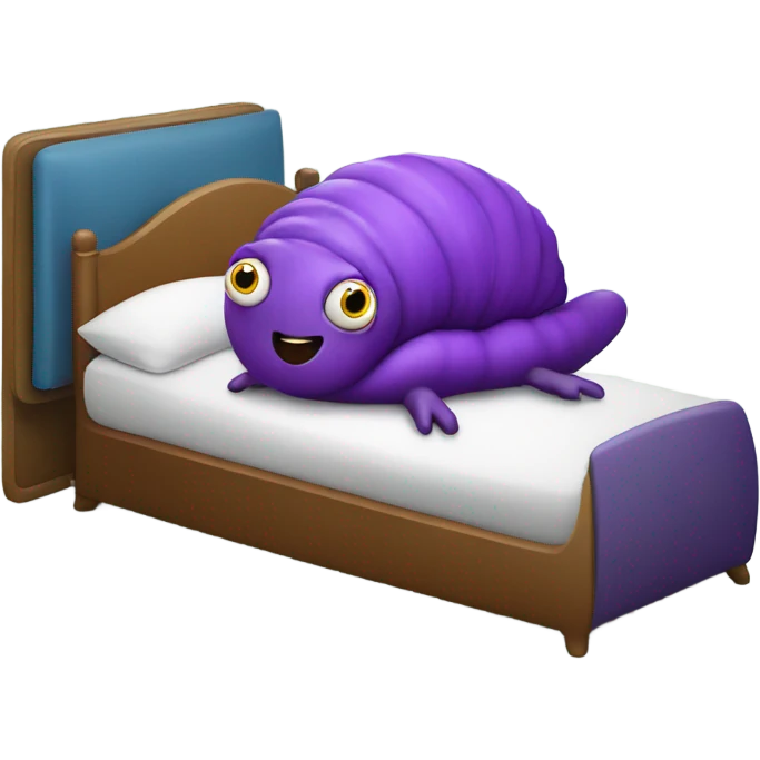 purple slug watching tv on an ipad rested on its belly emoji