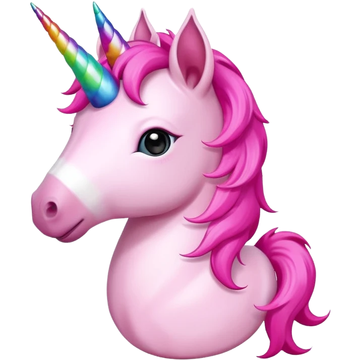 Cute happy anime pink unicorn holding a flower 
 emoji
