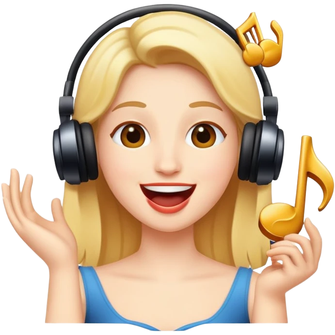 musical character singing happily emoji