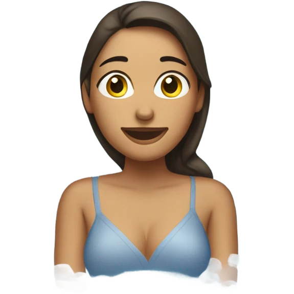Brunette woman in an ice bath emoji