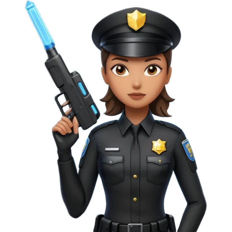 Futuristic woman cop emoji