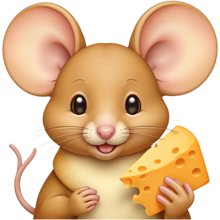Mouse eating cheese with big gold hoop earrings  emoji