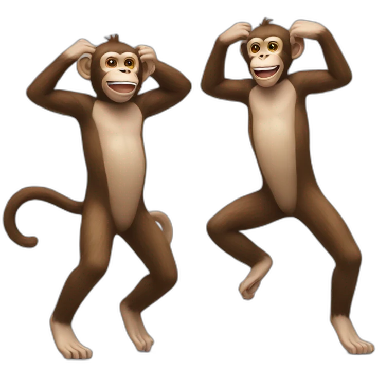 Monkey doing the floss emoji