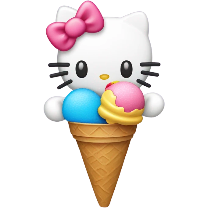 hello kitty with ice cream  emoji