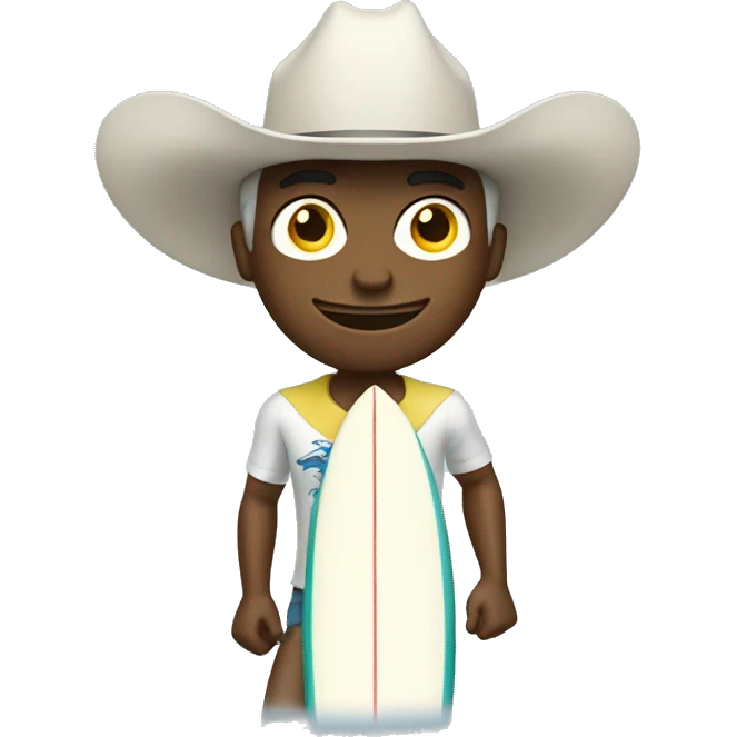 White Cowboy surfing emoji