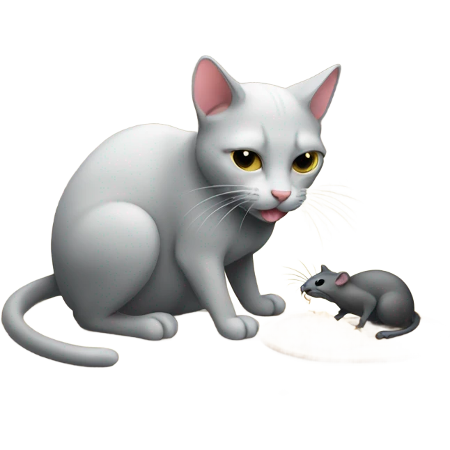 Cat eating a rat emoji
