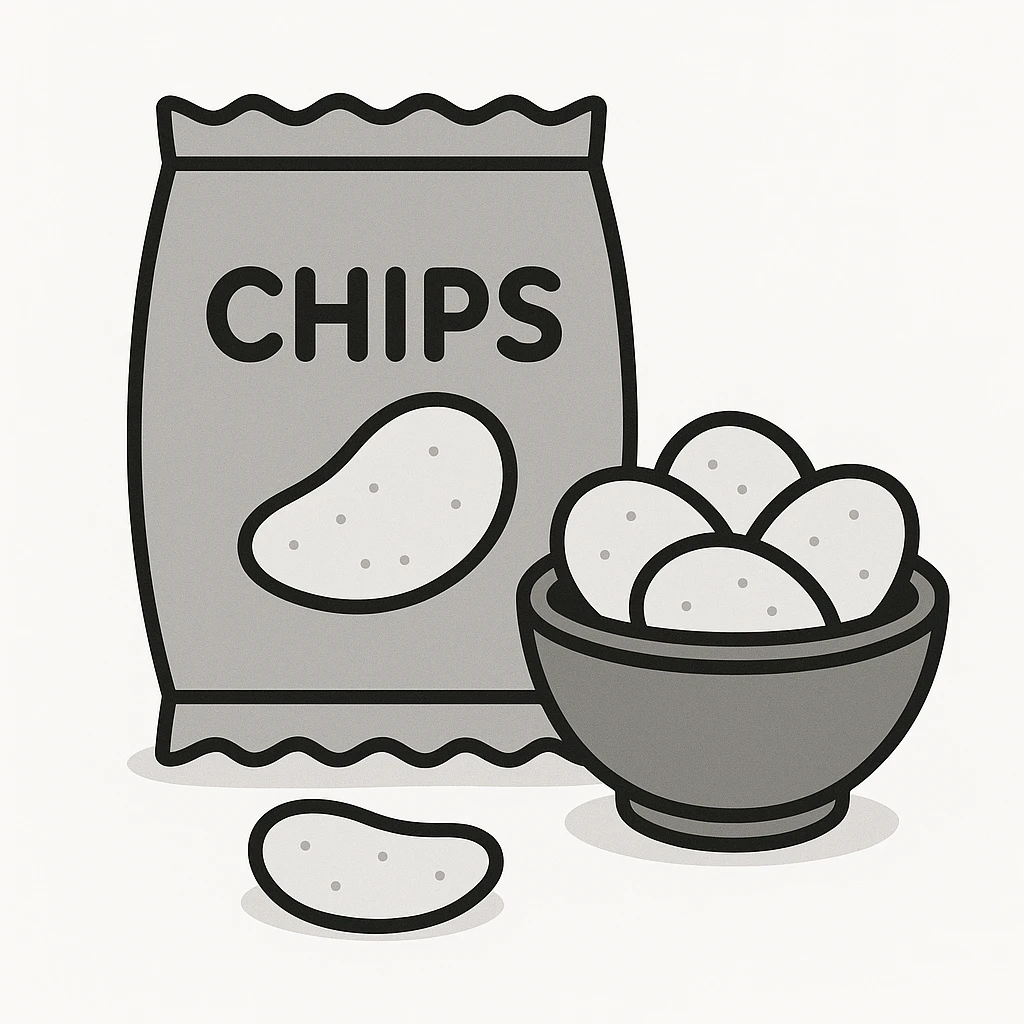 a salty snack, minimalistic style emoji