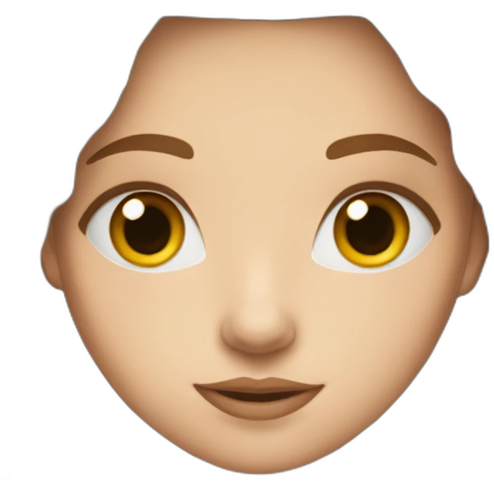 White girl with brown hair and text « courage » emoji