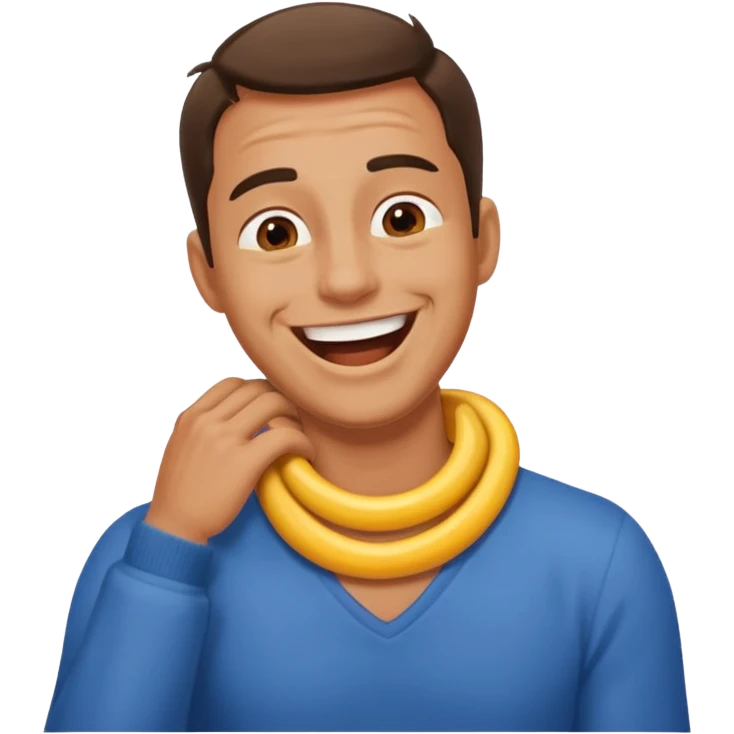 A man holding his neck laughing  emoji