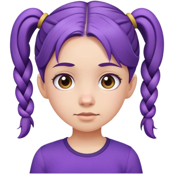 simple girl avatar with pigtails and purple shirt emoji