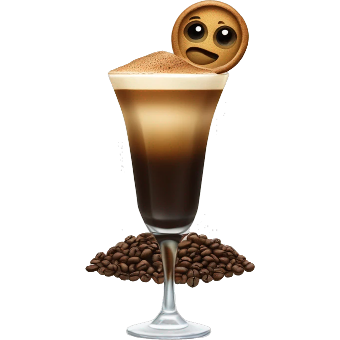 Espresso martini with coffee beans on top emoji