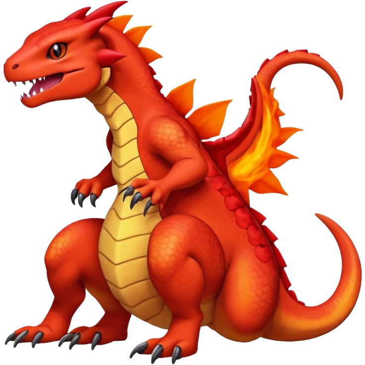 Guilmon-Salandit-Charmeleon-Fakémon-hybrid-creature (full body)  emoji
