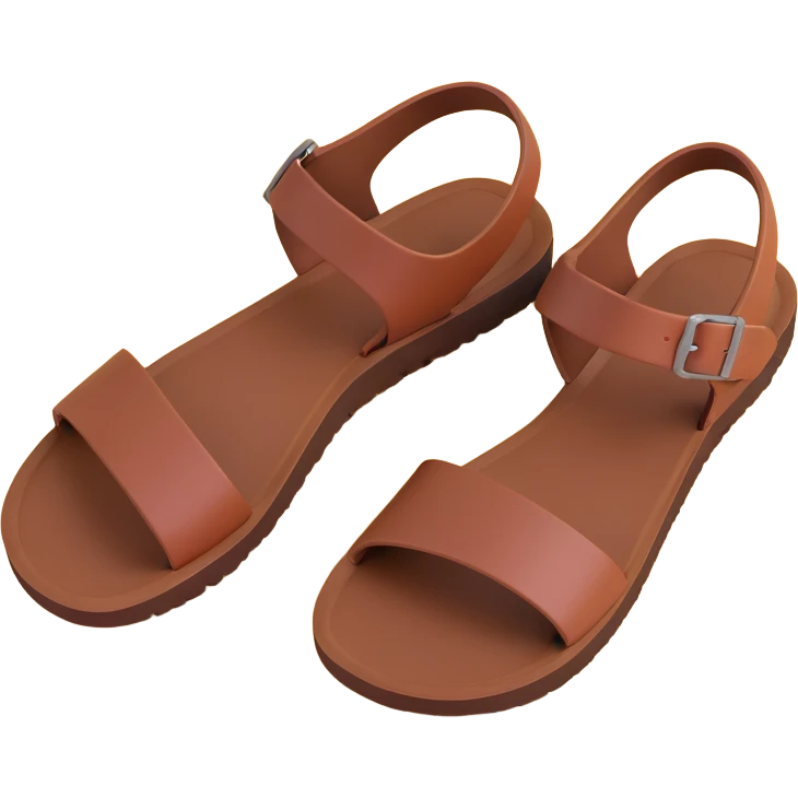 brown sandals, top view, simple and expressive emoji