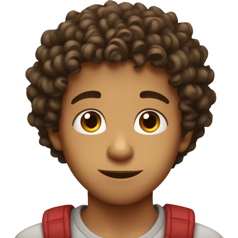 Curly hair boy kissy face emoji