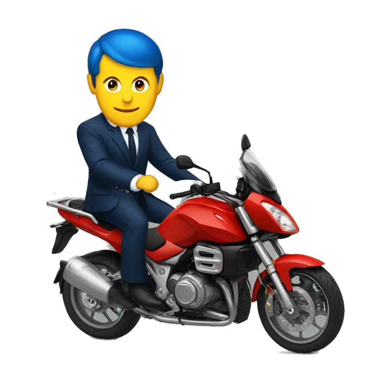macron sur une moto emoji