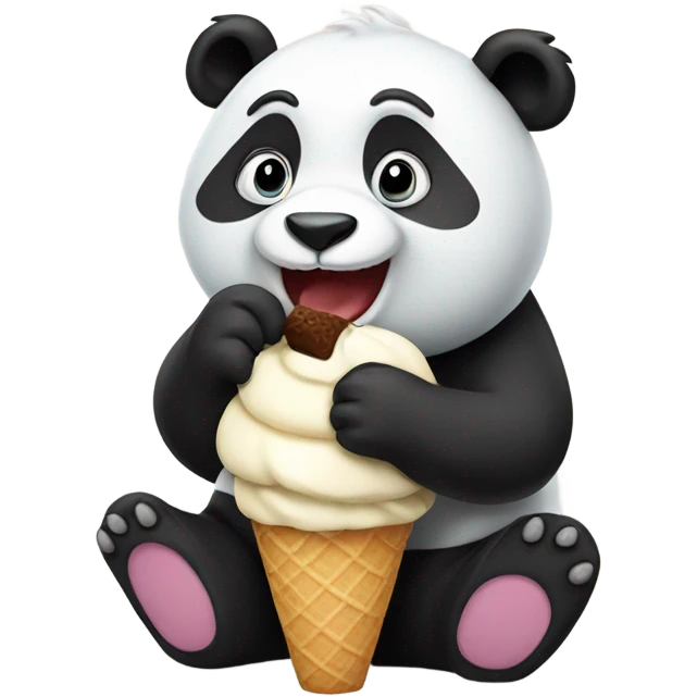 Panda eating ice cream emoji