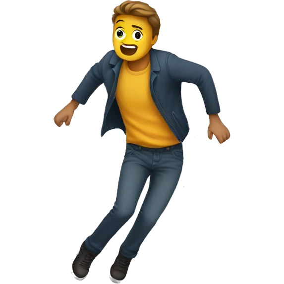 Emotionless person falling full body emoji