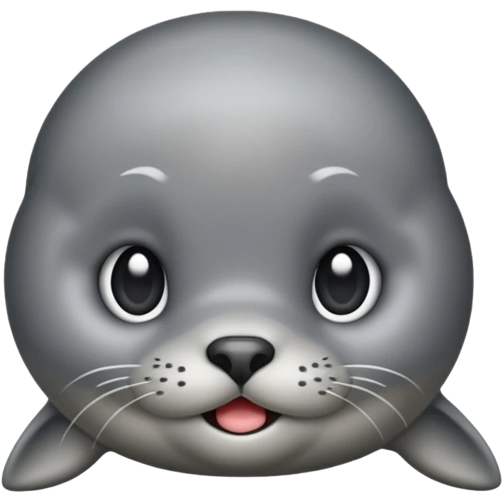 cute dump seal, tilt head emoji